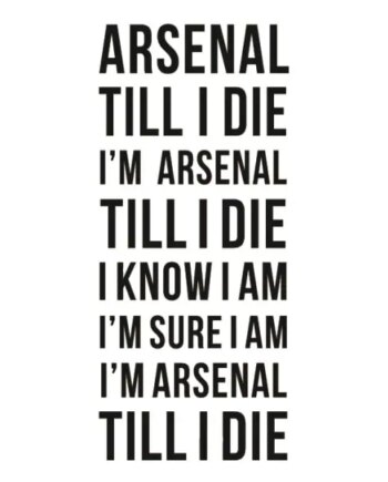 Arsenal Wallsticker  Arsenal Till   Die  150x60cm
