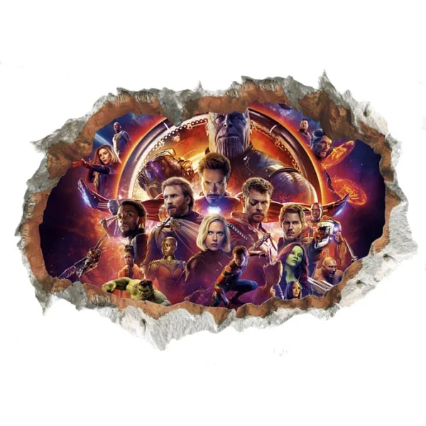 Avengers Endgame Wallsticker Hul Væggen 70x50cm