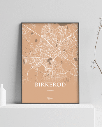 Birkerød Plakaten Fuldt Kort Guld 21 30 Cm  A4
