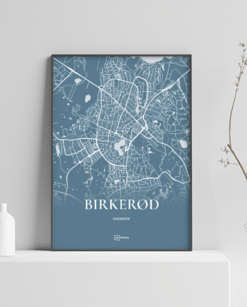 Birkerød Plakaten Fuldt Kort Havblå 21 30 Cm  A4