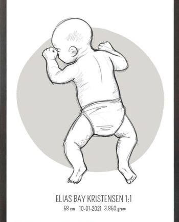 Birth Poster   Fødselsplakat  :  På Maven Lyserød