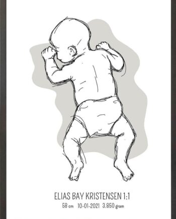 Birth Poster   Fødselsplakat  :  På Maven Lyserød