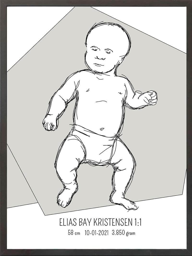 Birth Poster   Fødselsplakat  :  Tumling Blå