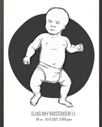 Birth Poster   Fødselsplakat  :  Tumling Blå