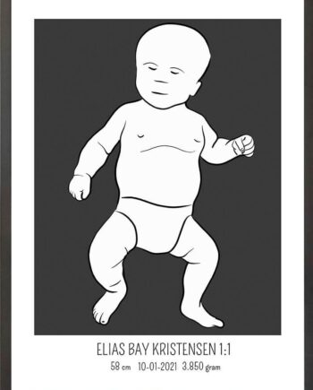 Birth Poster   Fødselsplakat  :  Tumling Blå