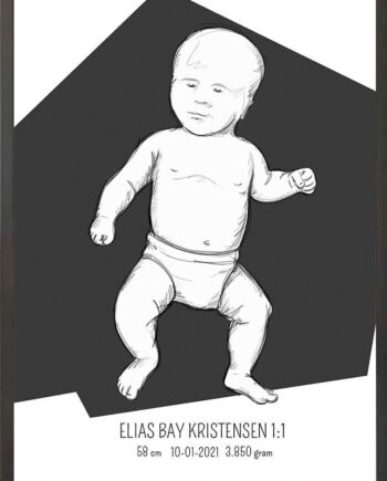 Birth Poster   Fødselsplakat  :  Tumling Lyserød