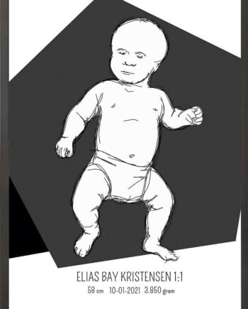 Birth Poster   Fødselsplakat  :  Tumling Lyserød