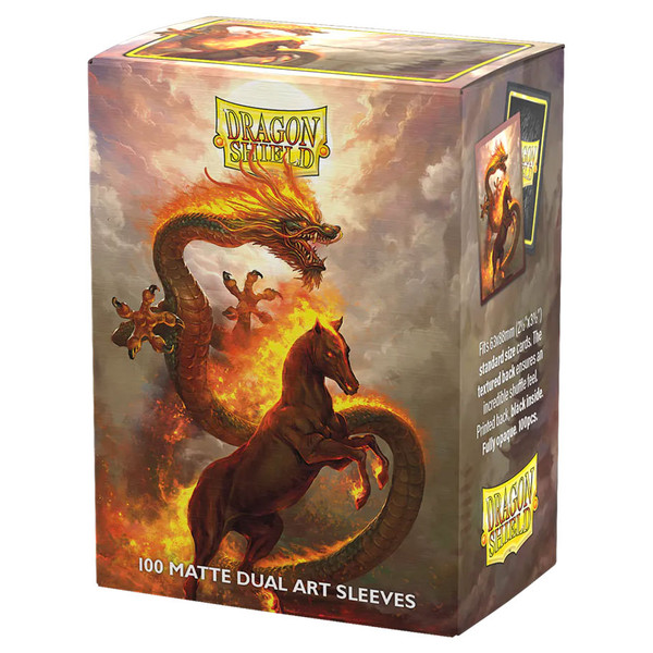Dragon Shield Deck Protectors Matte Dual Art Sleeves: Fire Horse 2026 100 Lommer Dragonshield Sleeves  At-12115
