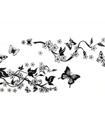 Elegant Wallsticker Med Sommerfugle Ved Et Træ  70x50cm