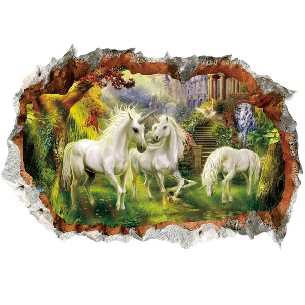 Enhjørning Wallsticker Hul Væggen Enhjørninger Eventyrland
