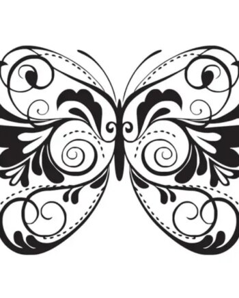 Flot Wallsticker Med En Stor Og Smuk Sommerfugl  59x43cm