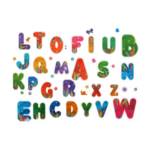 Flot Wallsticker Med Et Farverigt Alfabet Fra Til