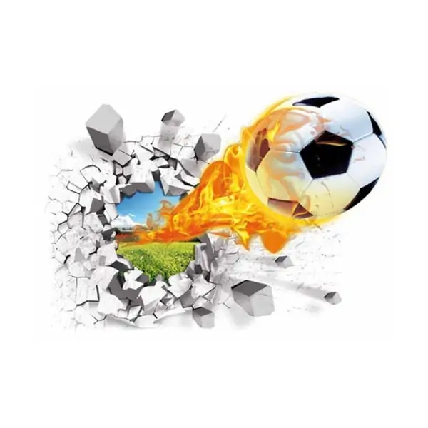 Fodbold Wallsticker Hul Væggen 70x50cm