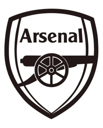 Fodbold Wallsticker  Stort Arsenal Logo  68x58cm  Sort