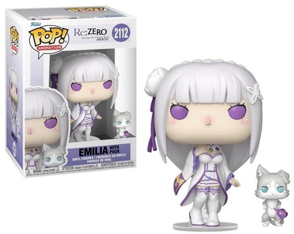 Funko Pop: Re: Zero Starting Life In Another World Emilia With Puck  2112 Animation Vinyl Figure 9cm