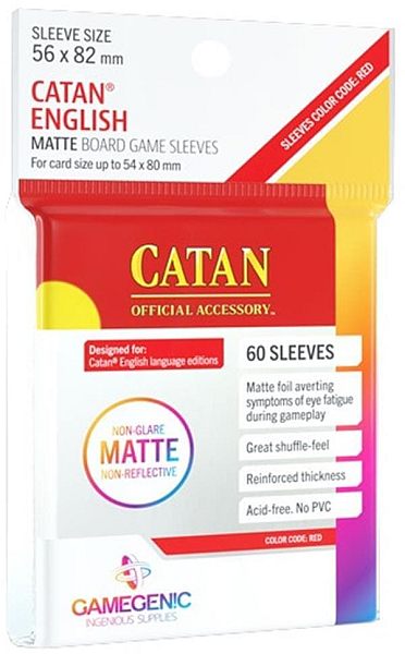 Gamegenic Matte Boardgame Sleeves: Catan-sized 56   82 Mm Clear  Transparent   60 Kortlommer
