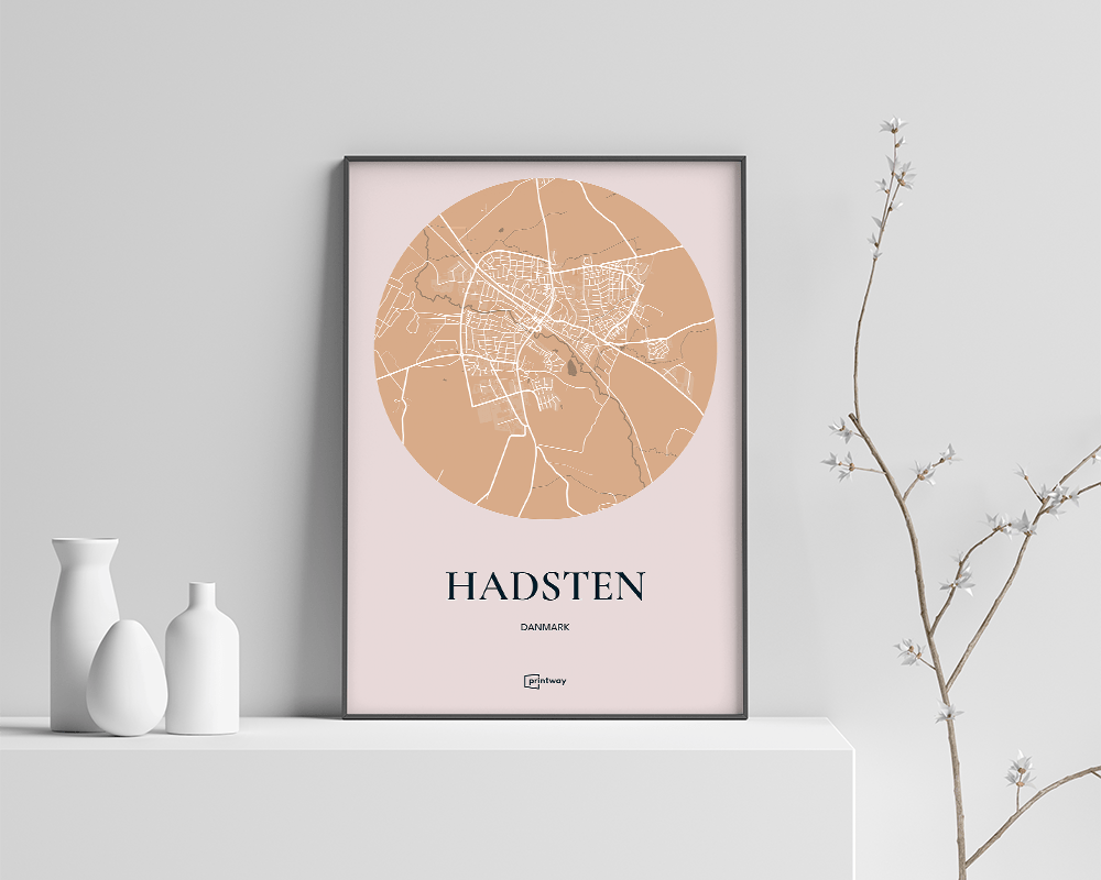 Hadsten Plakaten Rundt Kort Guld 70 100 Cm  B1