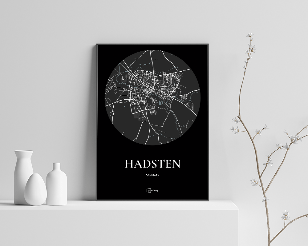 Hadsten Plakaten Rundt Kort Sort 70 100 Cm  B1