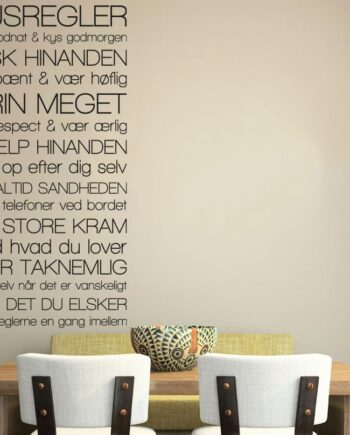 Husregler V2 Wallsticker