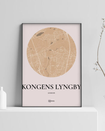 Kongens Lyngby Plakaten Rundt Kort Guld 70 100 Cm  B1