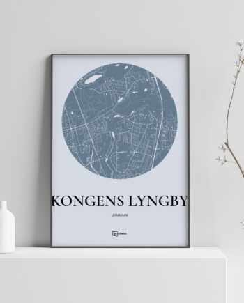 Kongens Lyngby Plakaten Rundt Kort Havblå 70 100 Cm  B1