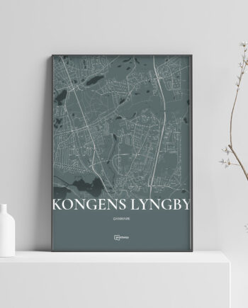 Kongens Lyngby Plakaten Fuldt Kort Skovgrøn 70 100 Cm  B1