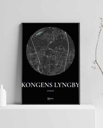 Kongens Lyngby Plakaten Rundt Kort Sort 70 100 Cm  B1