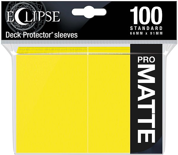 100 Lommer  Ultra Pro Eclipse  2021 : Lemon Yellow  Gul   Top Kvalitet  Pro-matte Non-glare Professional Sleeves  15620