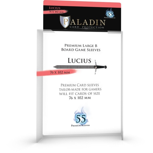 Paladin Sleeves Lucius Premium Large   76x102mm Clear  Transparent   55 Kortlommer