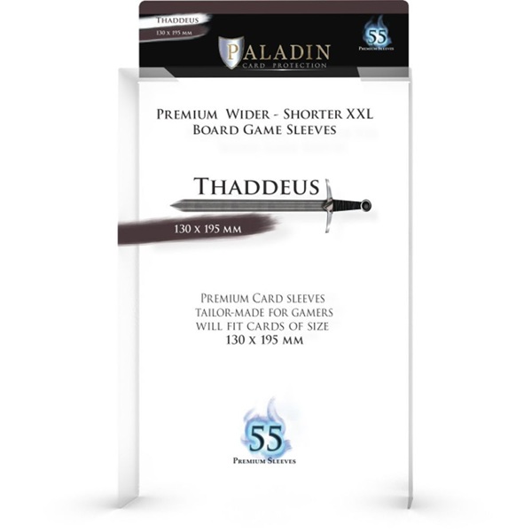 Paladin Sleeves Thaddeus Premium Wider-shorter    130x195mm Clear  Transparent   55 Kortlommer