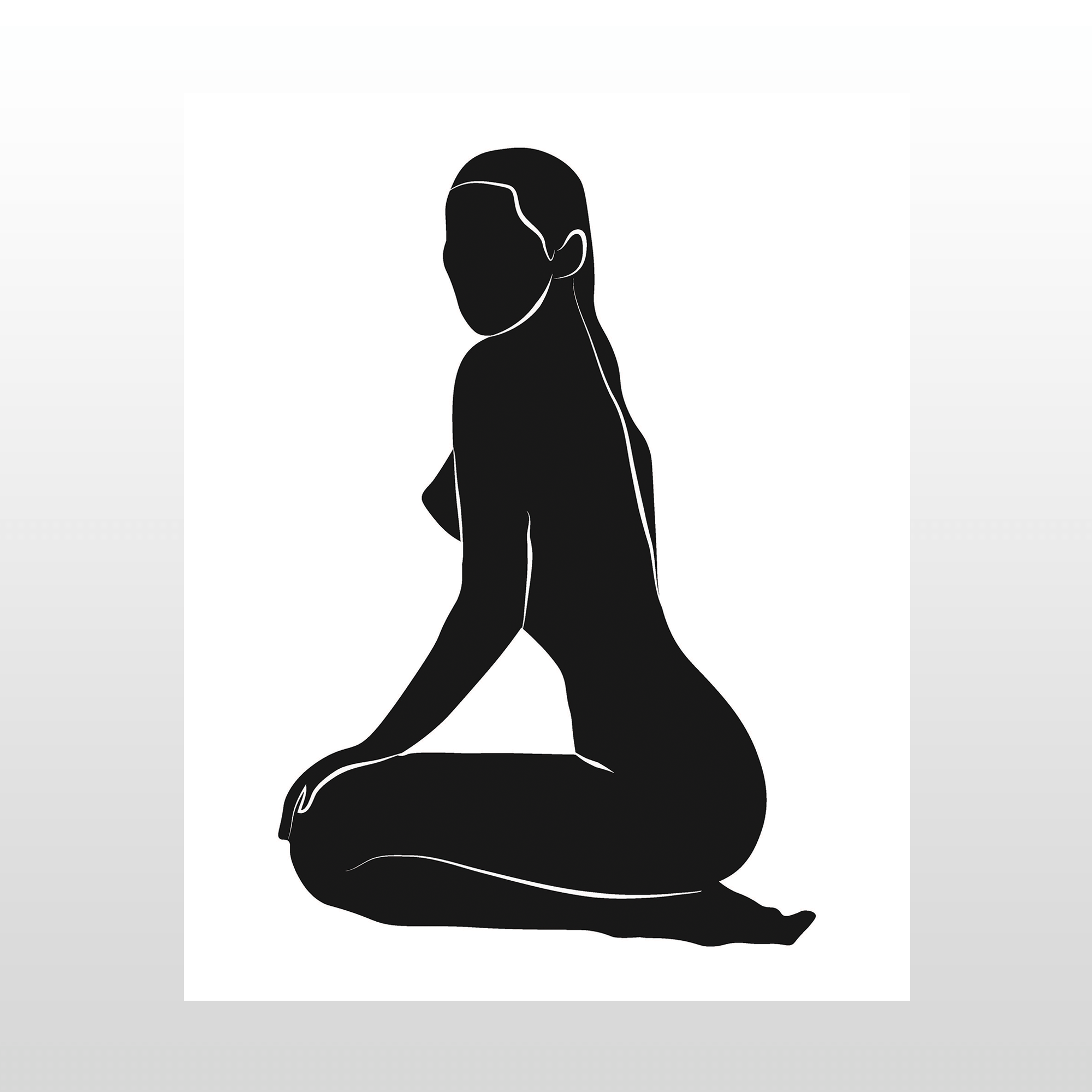 Plakat  Quot Silhuet Dame Quot  Sort  40   50 Cm