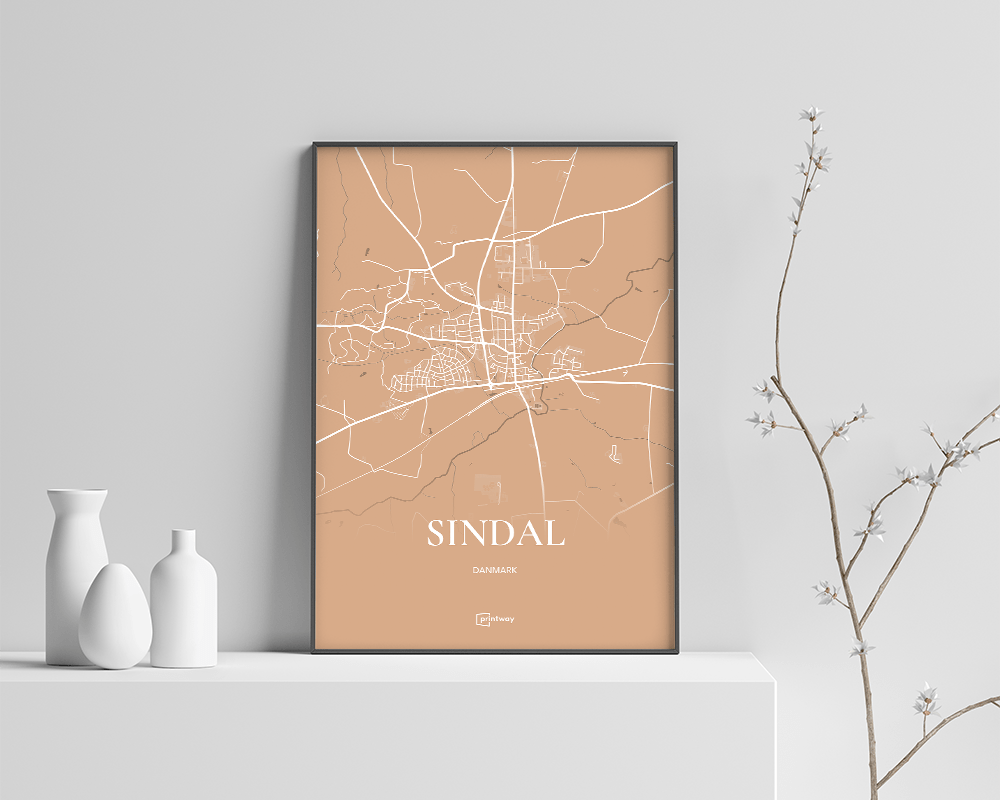 Sindal Plakaten Fuldt Kort Guld 70 100 Cm  B1