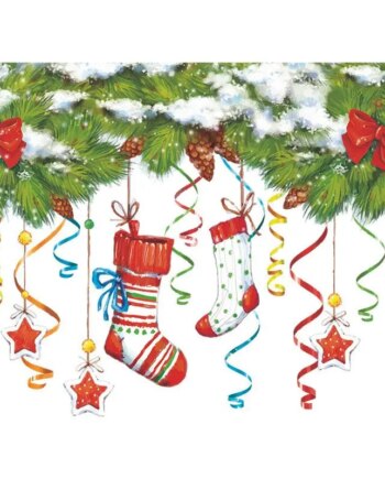 Sjov Og Flot Jule Wallsticker Til Væg Eller På Toilettet  Gran Og Julesokker