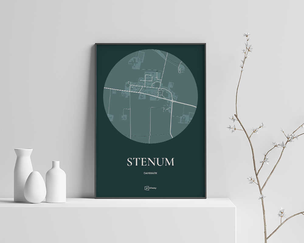 Stenum Plakaten Rundt Kort Skovgrøn 70 100 Cm  B1