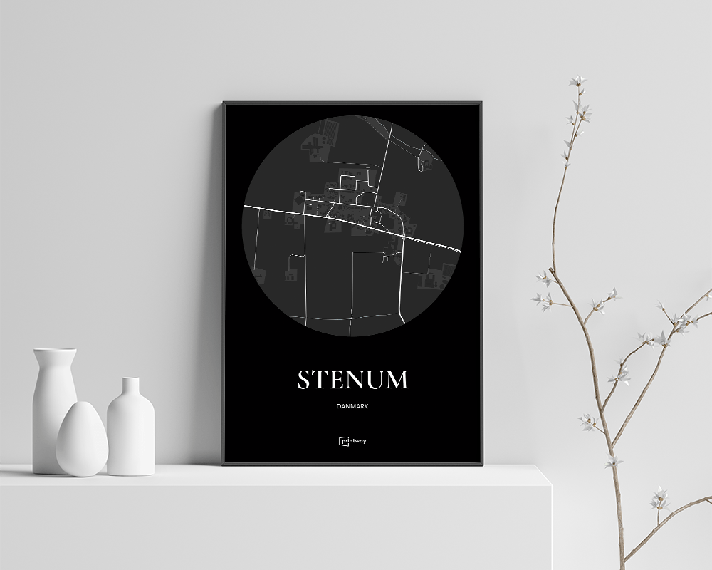 Stenum Plakaten Rundt Kort Sort 70 100 Cm  B1