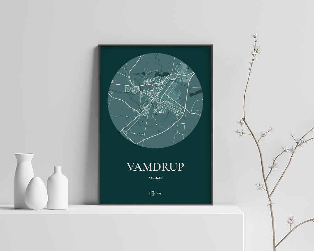 Vamdrup Plakaten Rundt Kort Skovgrøn 70 100 Cm  B1