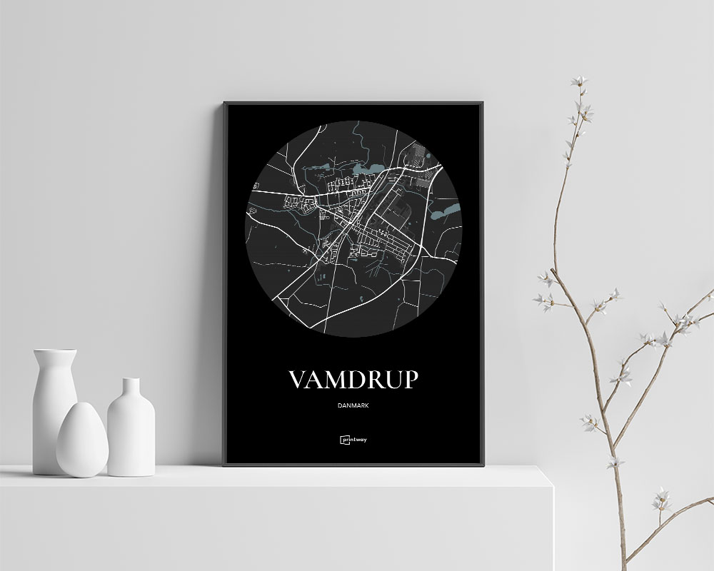 Vamdrup Plakaten Rundt Kort Sort 70 100 Cm  B1