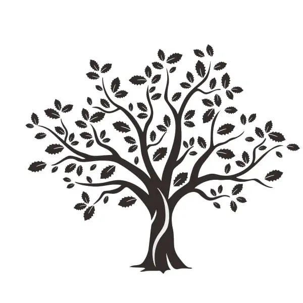 Wallsticker Med Et Stort Flot Træ 57x59cm