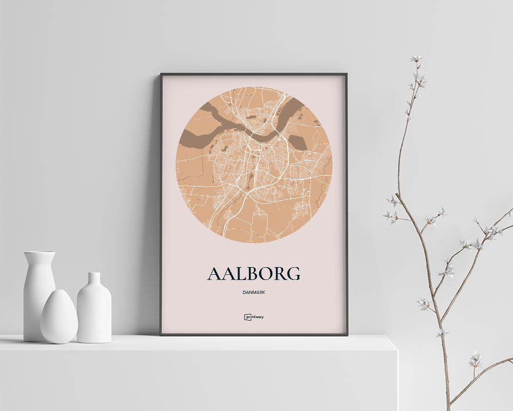 Aalborg Plakaten Rundt Kort Guld 70 100 Cm  B1