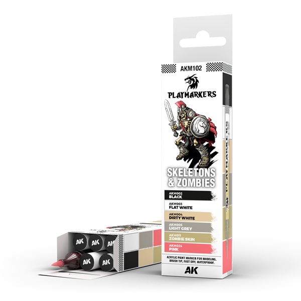 Ak Interactive Playmarkers Set: Skeletons   Zombies    Paint Markers Malingstuscher