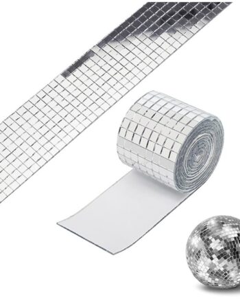 Diy Spejlvæg  Selvklæbende Mini-mosaikfliser   ægte Glas  Mål: 4x100cm  Silver