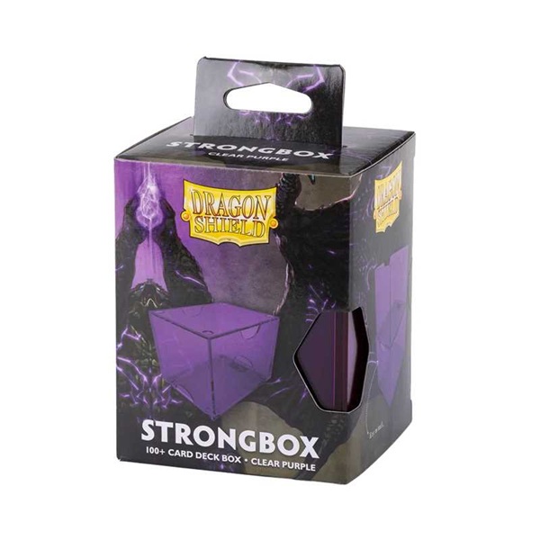 Dragon Shield Strongbox  Gaming Deck Box  Clear Purple  Lilla  Holder 100  Kort Dragonshield  At-19004