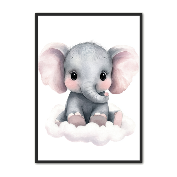 Elefant Plakat 21 Blid Drøm Børneplakat