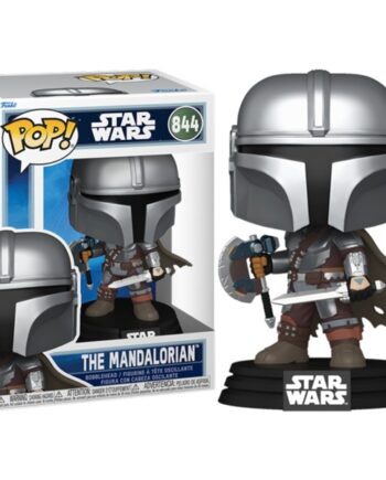 Funko Pop: Star Wars The Mandalorian And Grogu The Mandalorian  Dual Wield   844 Vinyl Figure 9cm