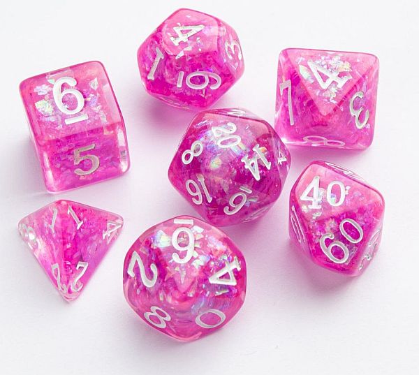 Gamegenic Dice Terningesæt Terninger Candy-like Series Raspberry Pink With White