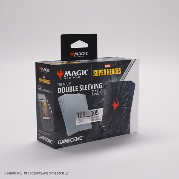 Gamegenic Magic: The Gathering Marvel Super Heroes Premium Double Sleeving Pack Comic Burst Black  2x100 Kortlommer