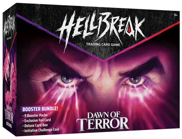 Hellbreak Tcg: Dawn Of Terror Collector Bundle Fat Pack Play Boosters Storage Box Promokort Collectible Initiative Coin