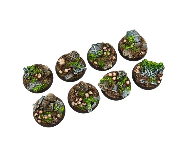 Micro Art Studio Resin Bases: Graveyard Bases Round 32mm