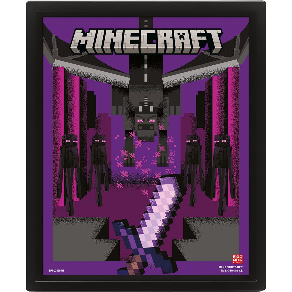 Minecraft Ender Dragon Duel Lenticular Poster Plakat Geekd Dk