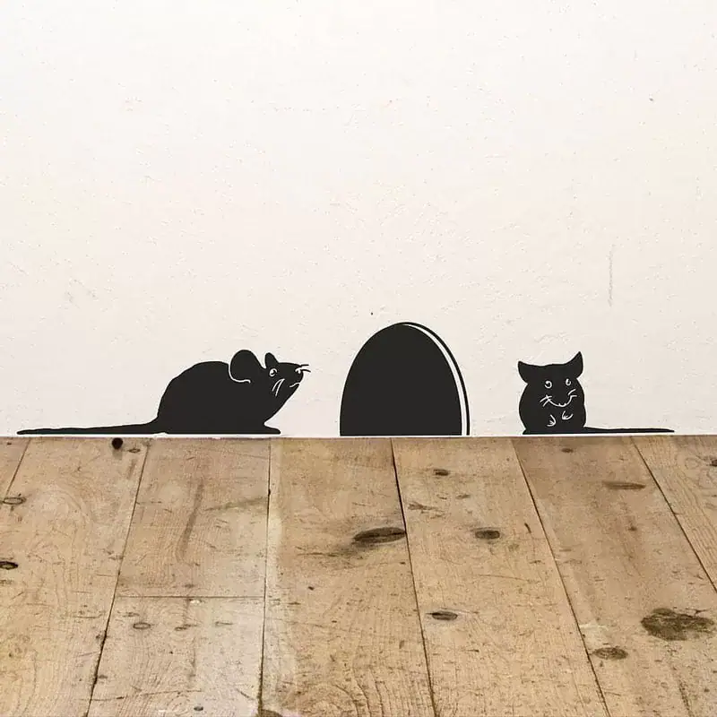 Mus Ved Musehul Wallsticker